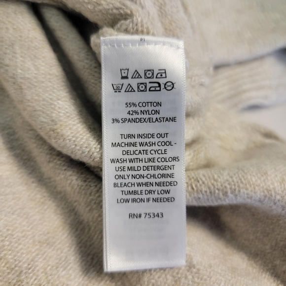 Jessica Simpson Turtleneck Poncho Seam Sweater Pullover Cream Sz S - Picture 7 of 7